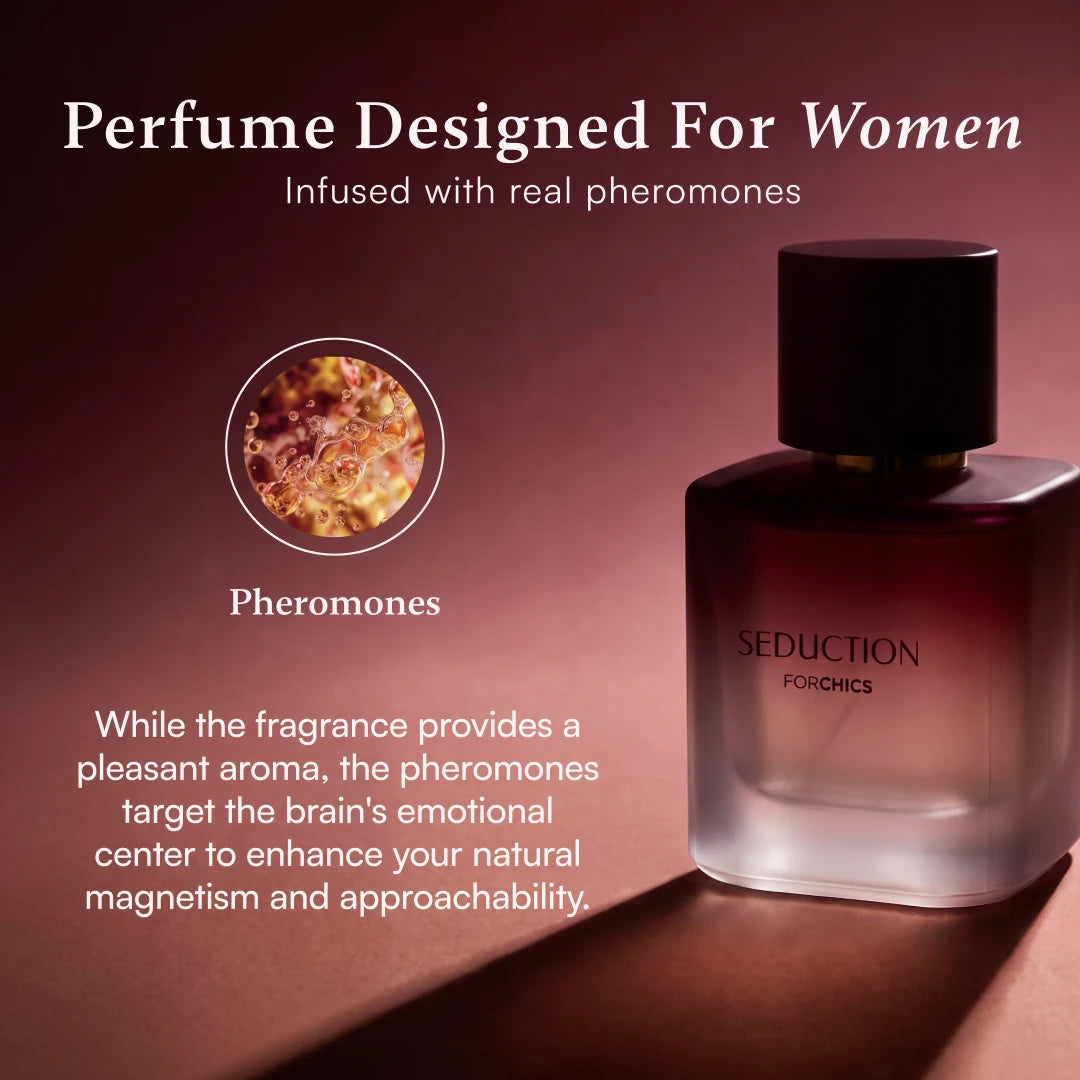 Seduction pheromone perfume backlit bottle