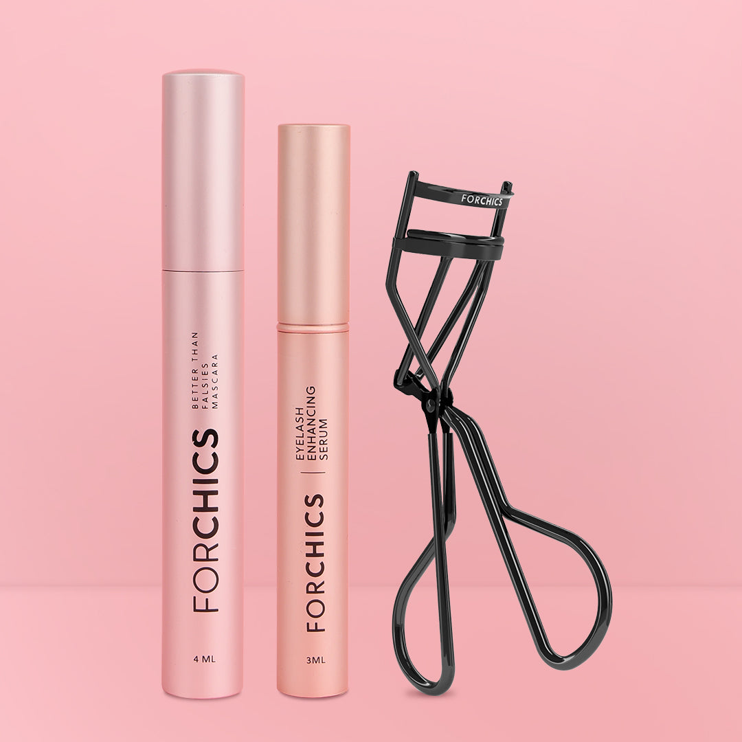 Ultimate Lash Lovers Set: Mascara, Serum & Curler | ForChics